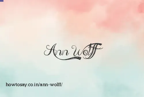 Ann Wolff