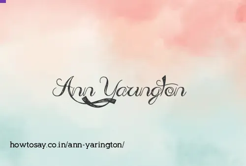 Ann Yarington
