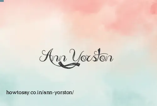 Ann Yorston
