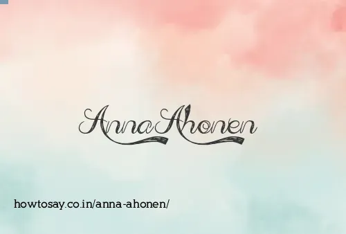 Anna Ahonen