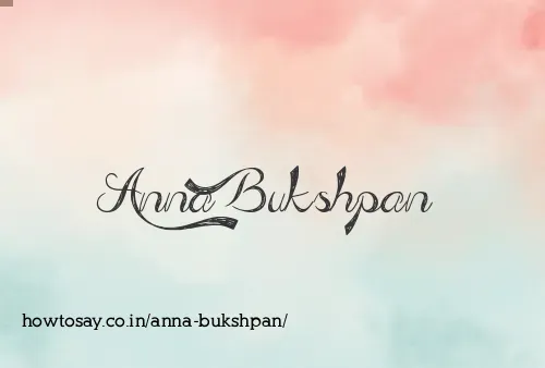 Anna Bukshpan