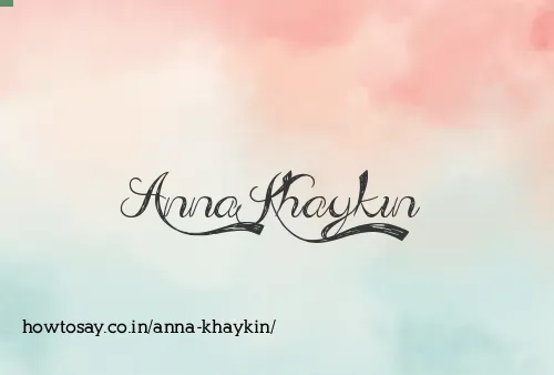 Anna Khaykin