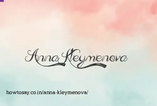 Anna Kleymenova