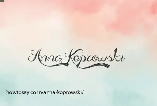 Anna Koprowski