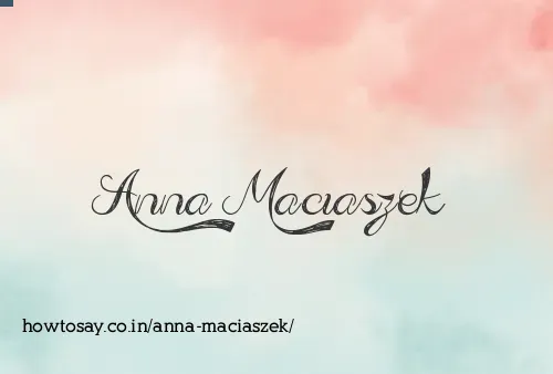 Anna Maciaszek