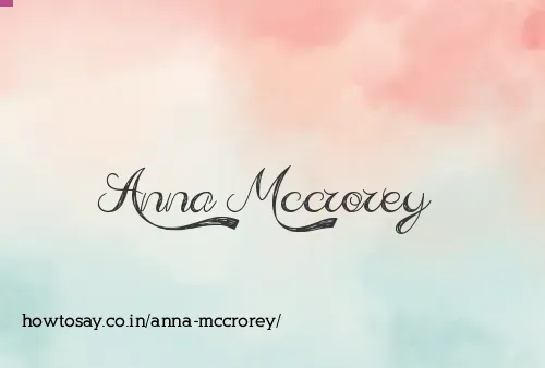 Anna Mccrorey
