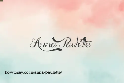 Anna Paulette