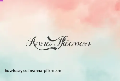 Anna Pfirrman