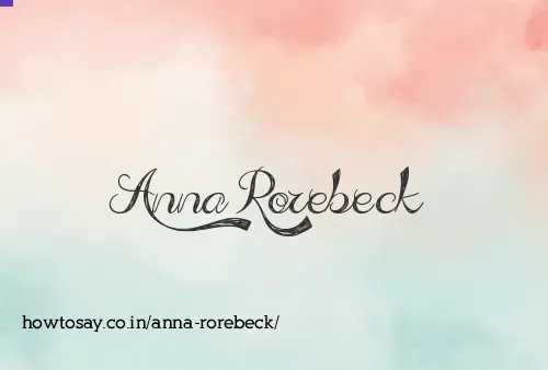 Anna Rorebeck
