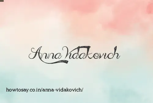 Anna Vidakovich