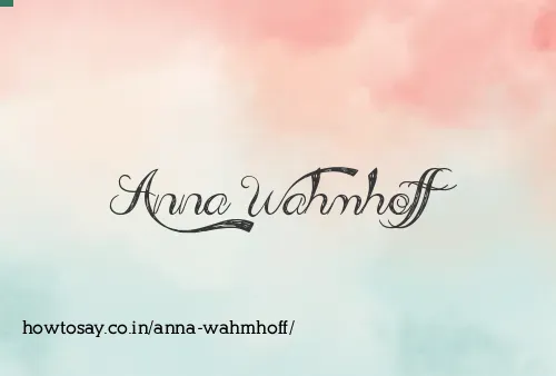 Anna Wahmhoff
