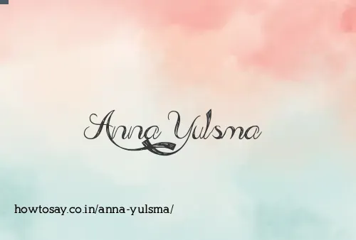 Anna Yulsma