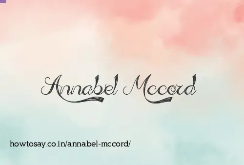 Annabel Mccord