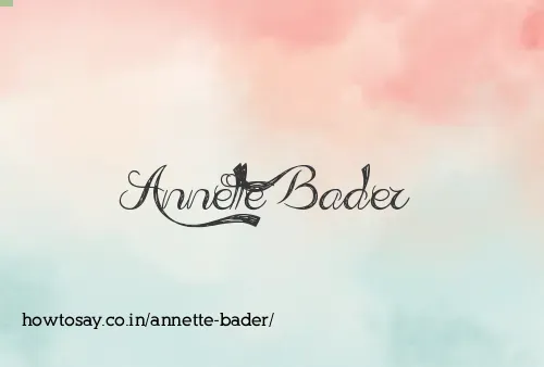 Annette Bader