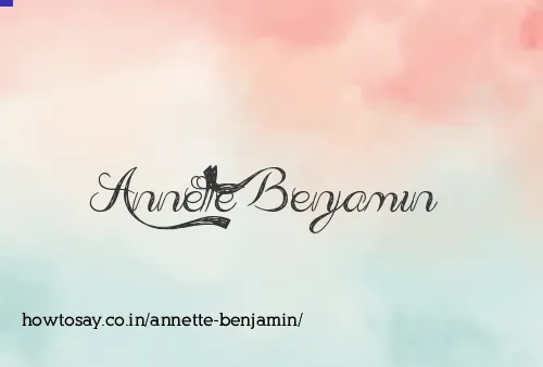 Annette Benjamin