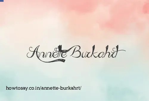 Annette Burkahrt