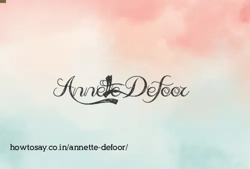 Annette Defoor