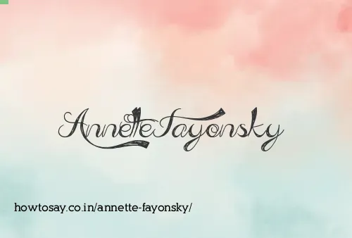 Annette Fayonsky