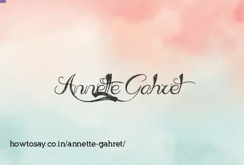 Annette Gahret