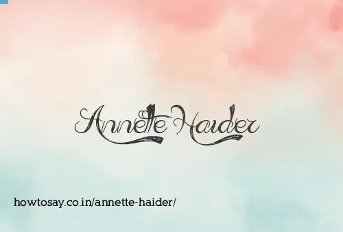 Annette Haider