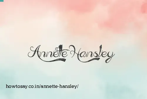 Annette Hansley