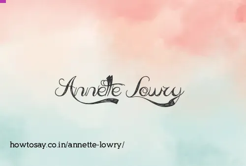 Annette Lowry