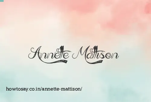 Annette Mattison