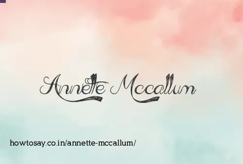 Annette Mccallum