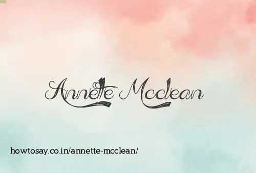 Annette Mcclean