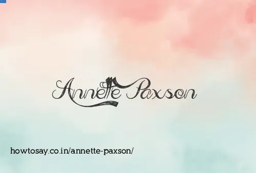 Annette Paxson