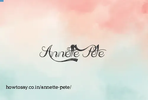 Annette Pete