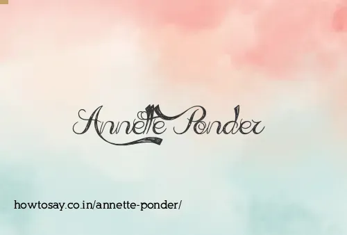Annette Ponder