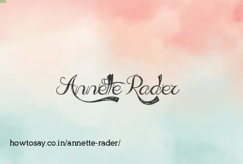 Annette Rader