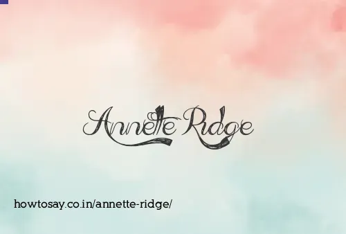 Annette Ridge