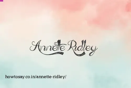 Annette Ridley