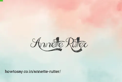 Annette Rutter