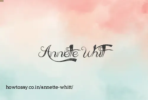 Annette Whitt