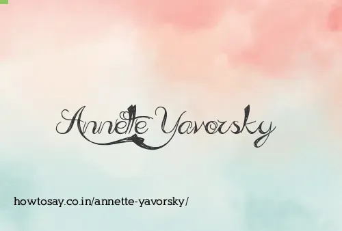 Annette Yavorsky