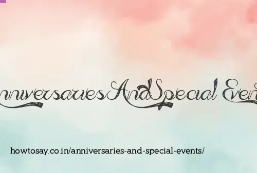 Anniversaries And Special Events