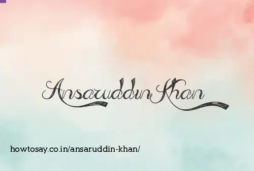 Ansaruddin Khan