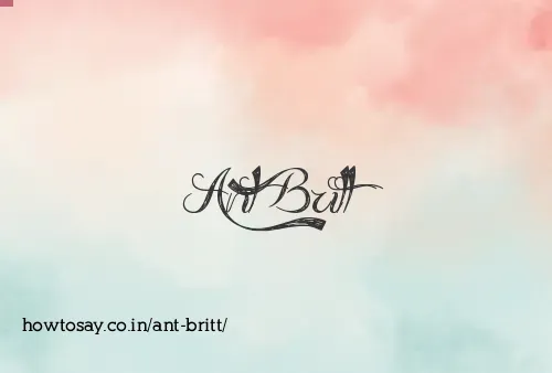 Ant Britt