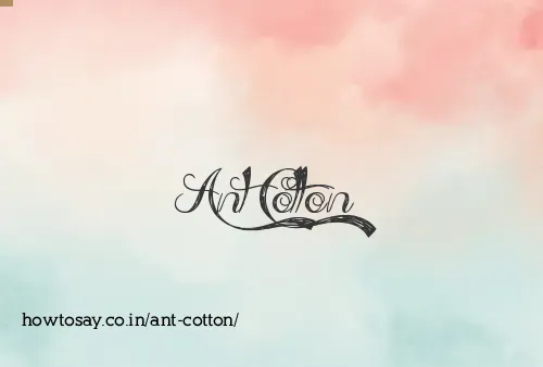 Ant Cotton