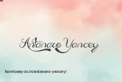 Antanaro Yancey