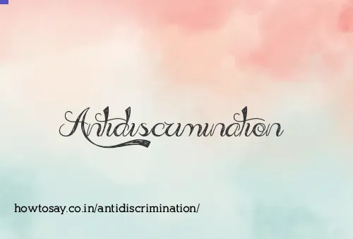 Antidiscrimination