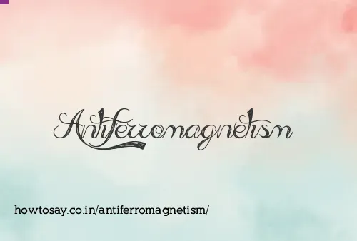 Antiferromagnetism