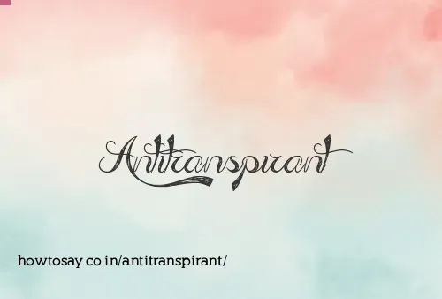Antitranspirant