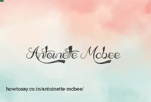 Antoinette Mcbee