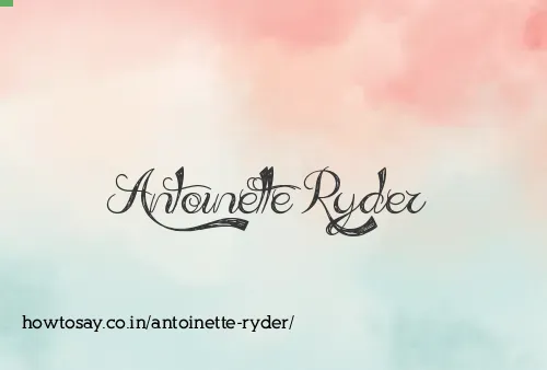 Antoinette Ryder