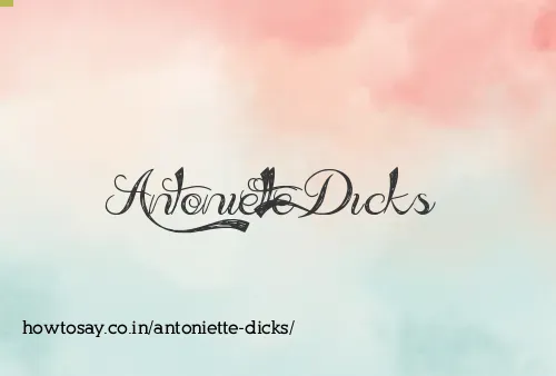 Antoniette Dicks