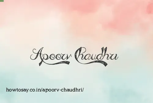 Apoorv Chaudhri